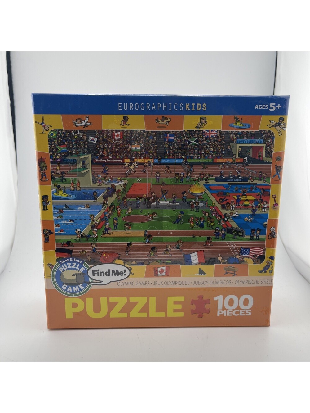 EUROGRAPHICS KIDS Spot & Find Baseball Puzzle 100 Pieces 19"×13" New